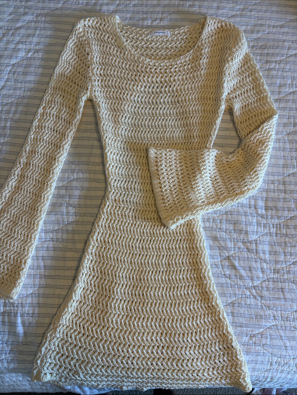 Peppermayo Ivory Open-Knit Sweater